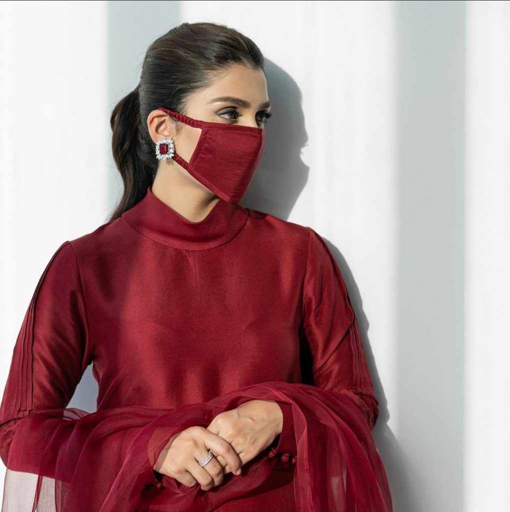Ayeza Khan's Latest Photoshoot In Face Mask