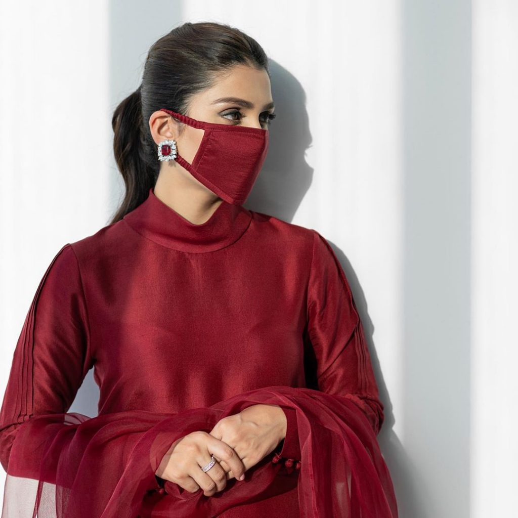 Ayeza Khan Criticized For Wearing Matching Mask