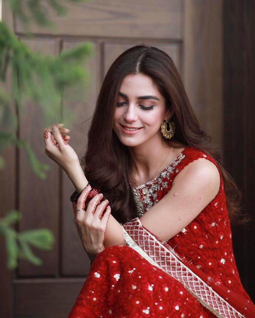 Gorgeous Maya Ali in Red Dresses