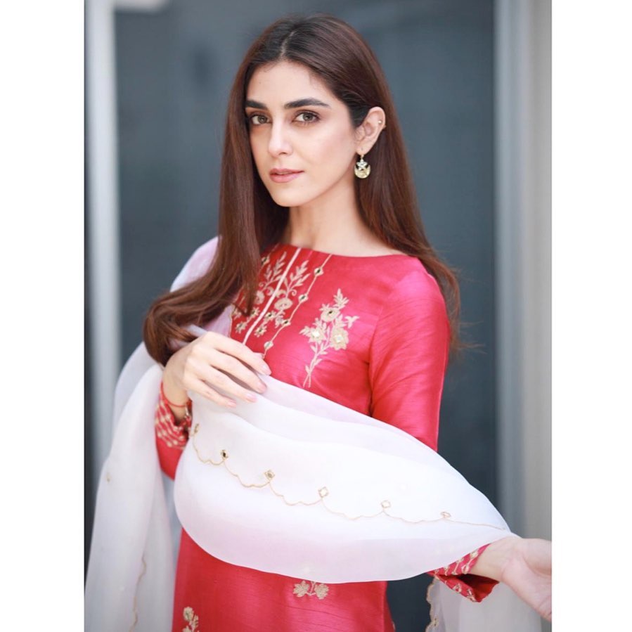 Gorgeous Maya Ali in Red Dresses