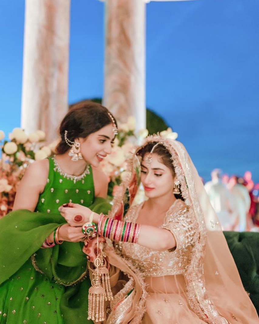 Actress Saboor Ali Shared Beautiful Pictures from Sajal Wedding