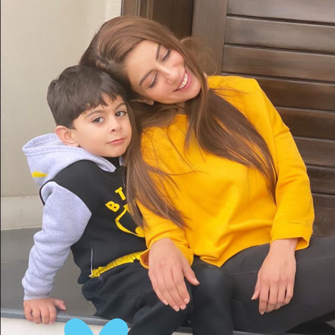 Actress Sadia Faisal Pictures with her Cute Son