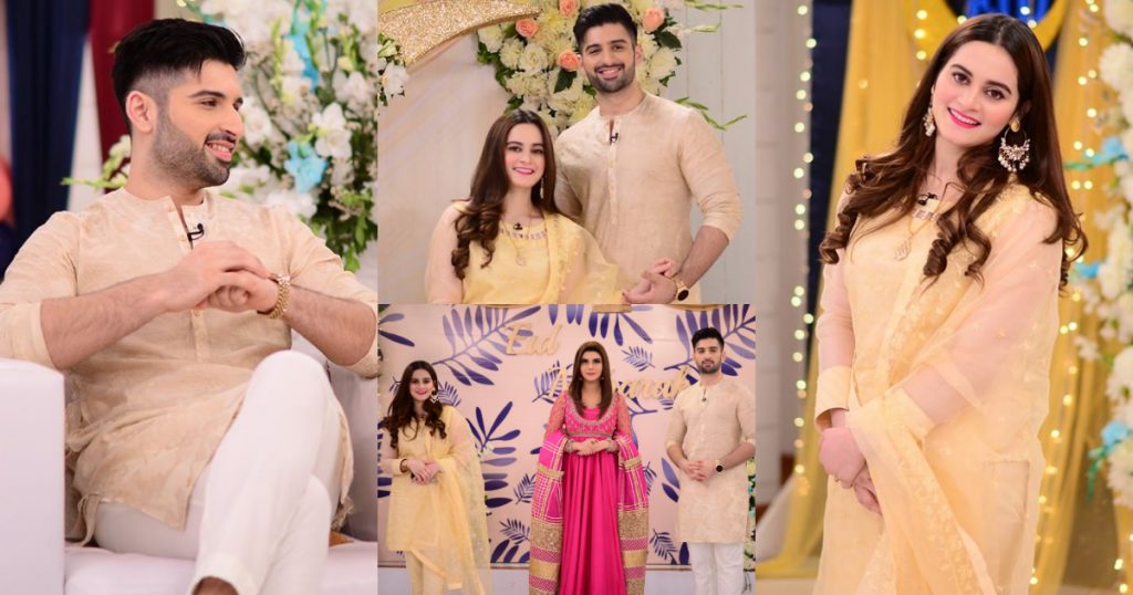 Beautiful Couple Aiman Khan and Muneeb Butt in GMP Eid Special