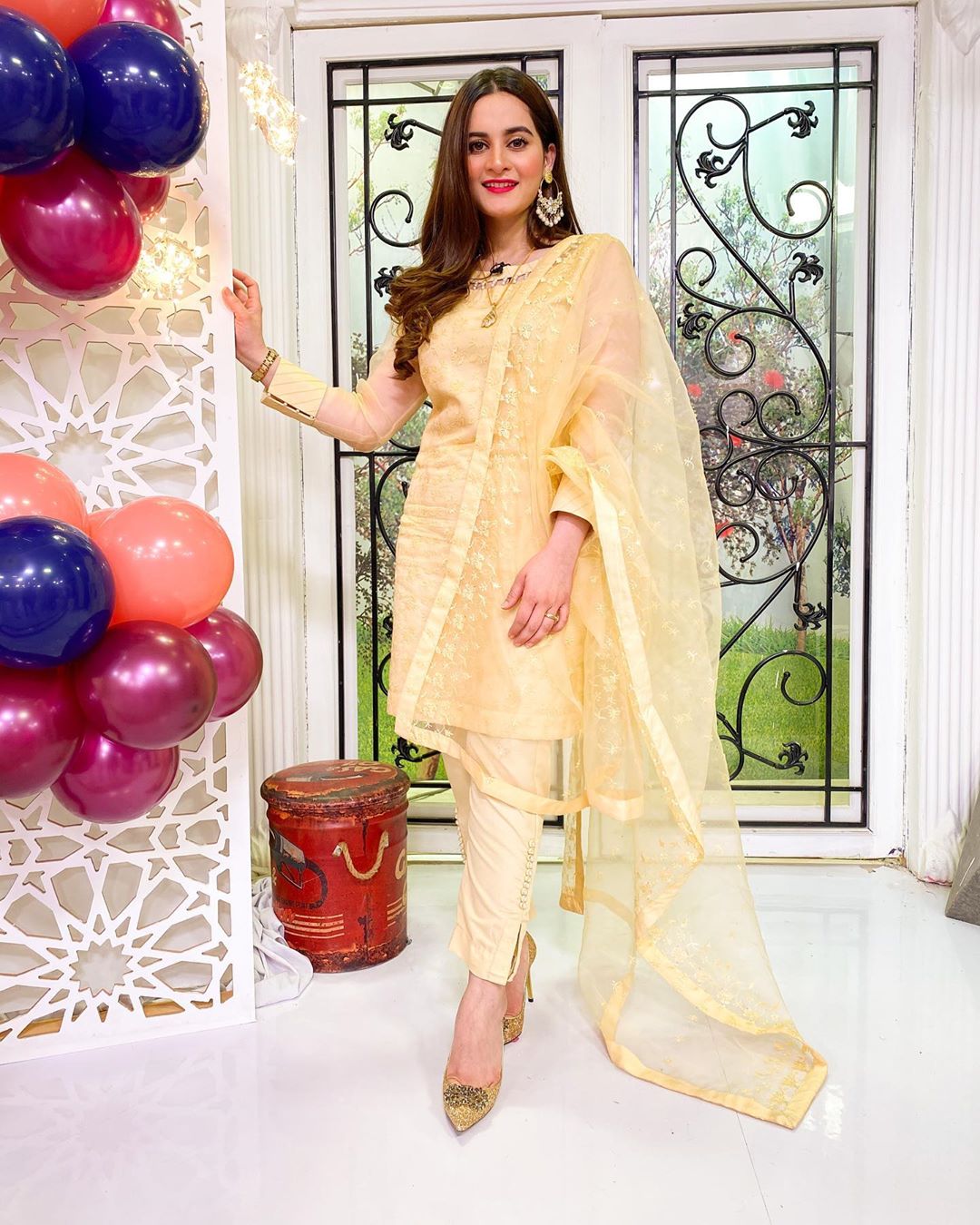 Aiman Khan Latest Clicks Wearing her Brand Aiman Minal Closet