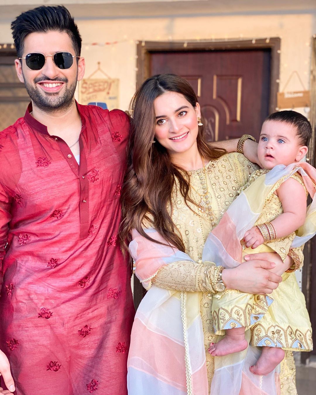 Aiman Khan and Muneeb Butt Beautiful Eid Pictures