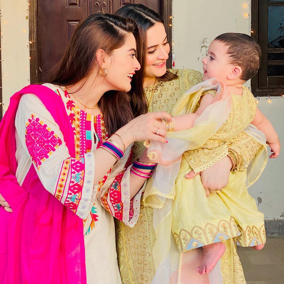 Aiman Khan and Muneeb Butt Beautiful Eid Pictures
