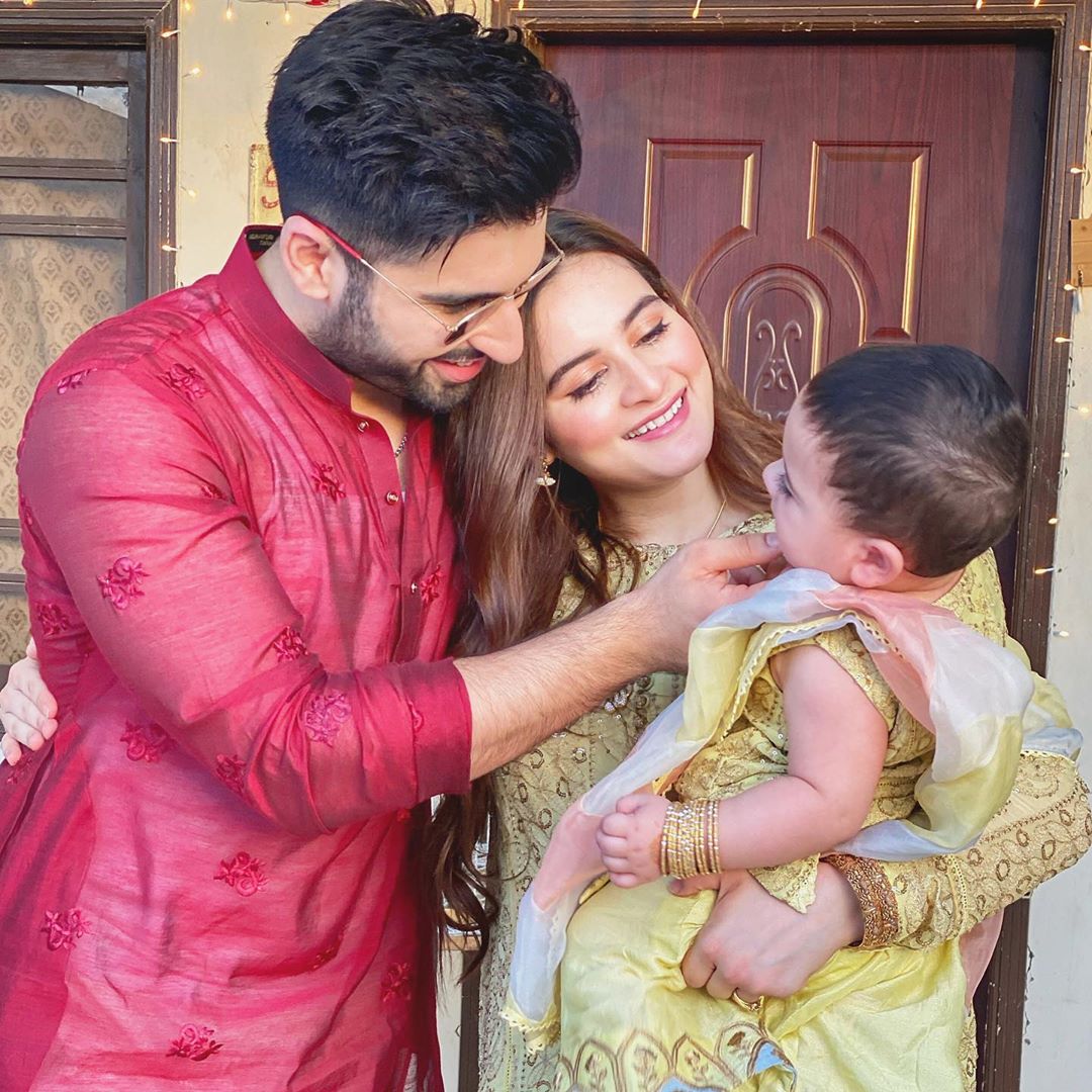 Aiman Khan and Muneeb Butt Beautiful Eid Pictures