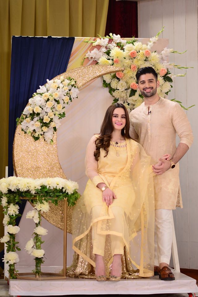 Beautiful Couple Aiman Khan and Muneeb Butt in GMP Eid Special