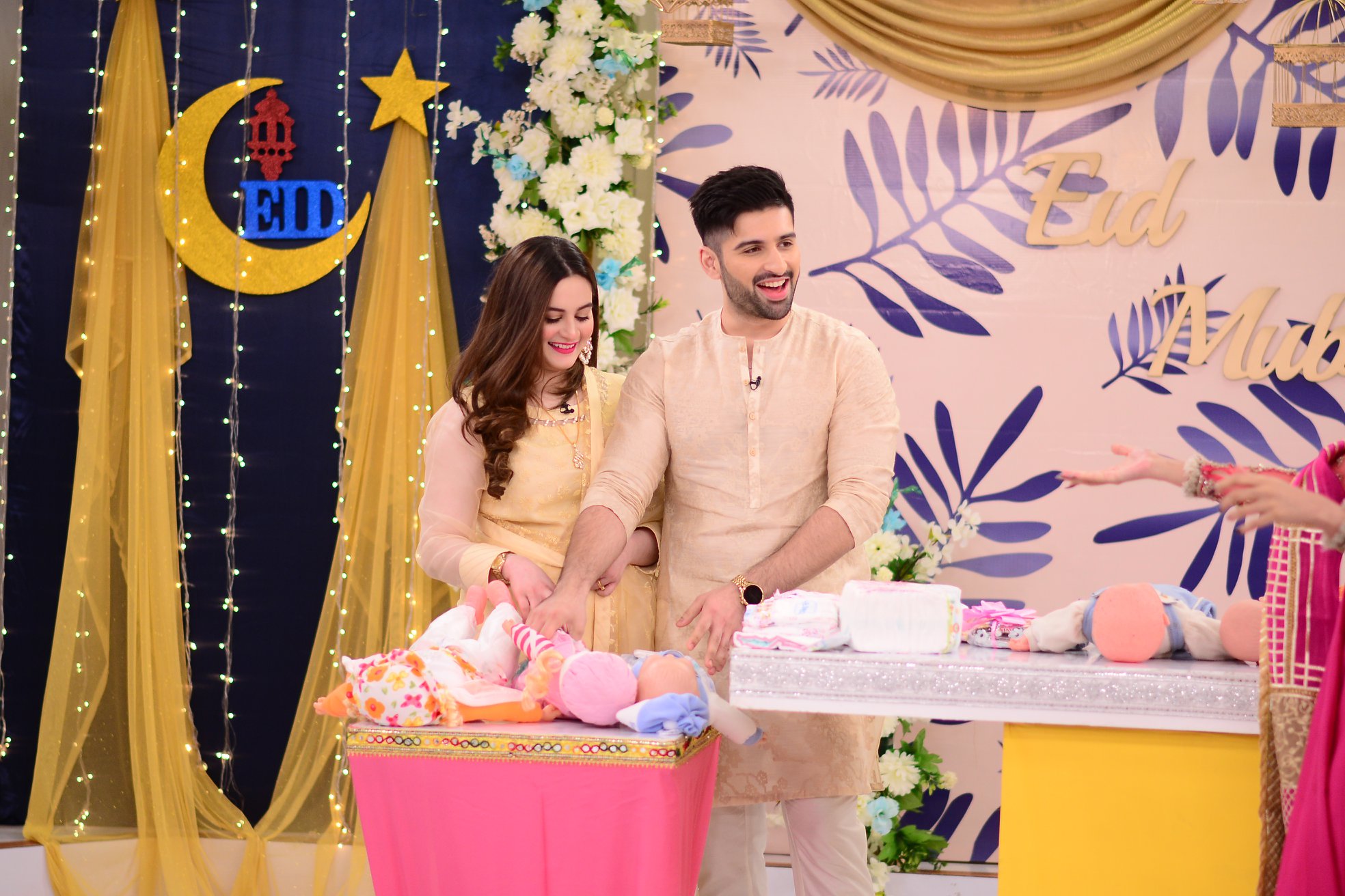 Beautiful Couple Aiman Khan and Muneeb Butt in GMP Eid Special