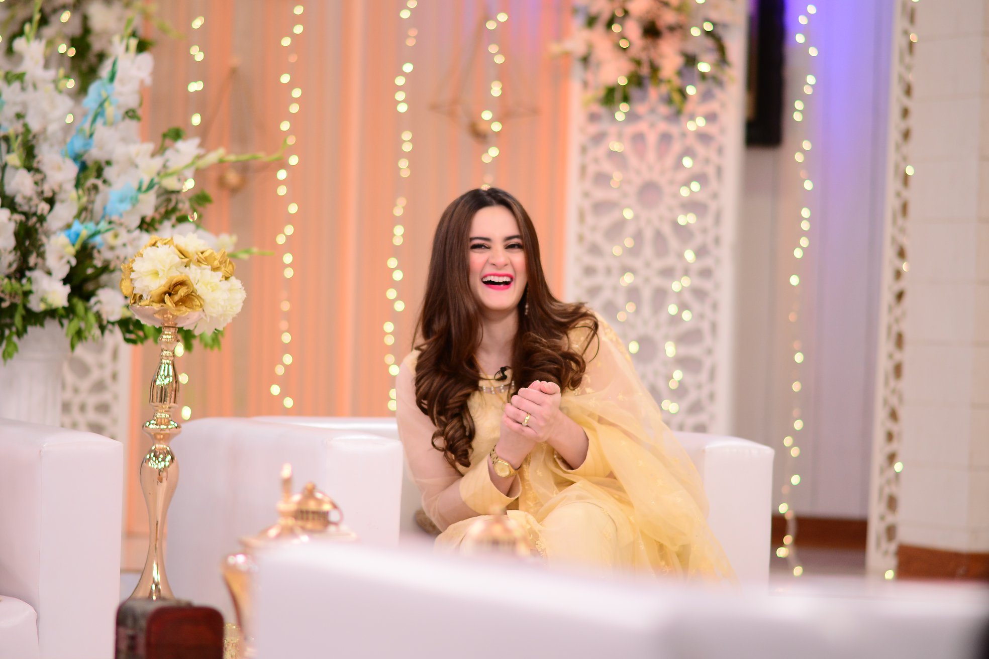 Beautiful Couple Aiman Khan and Muneeb Butt in GMP Eid Special