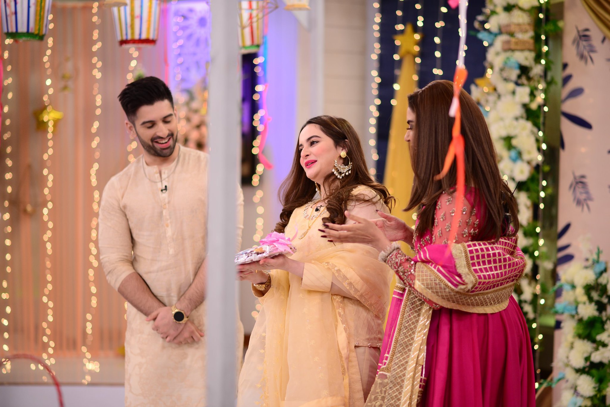 Beautiful Couple Aiman Khan and Muneeb Butt in GMP Eid Special