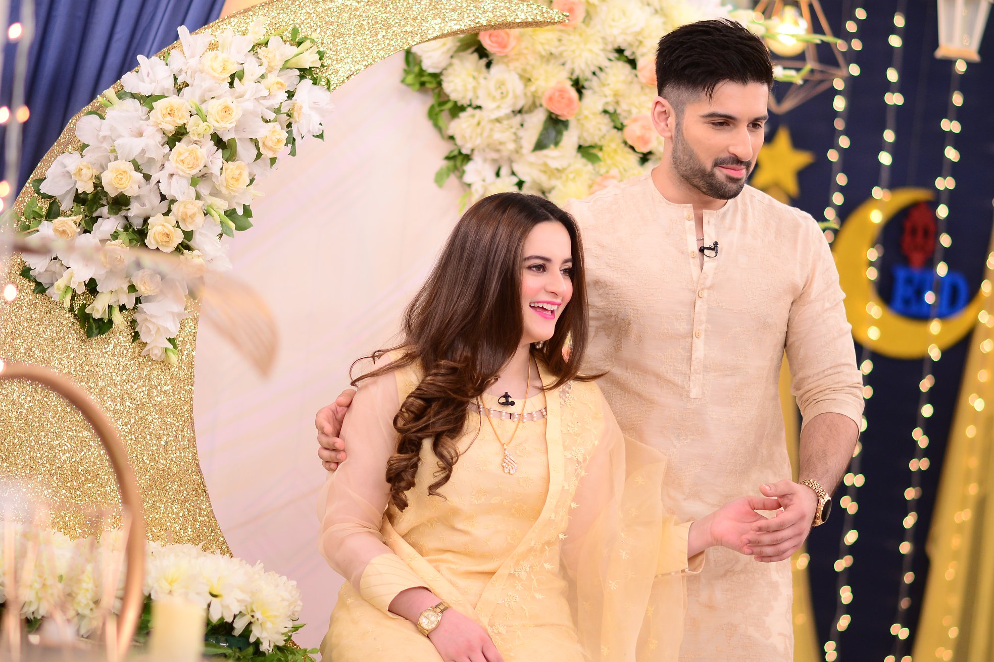 Beautiful Couple Aiman Khan and Muneeb Butt in GMP Eid Special