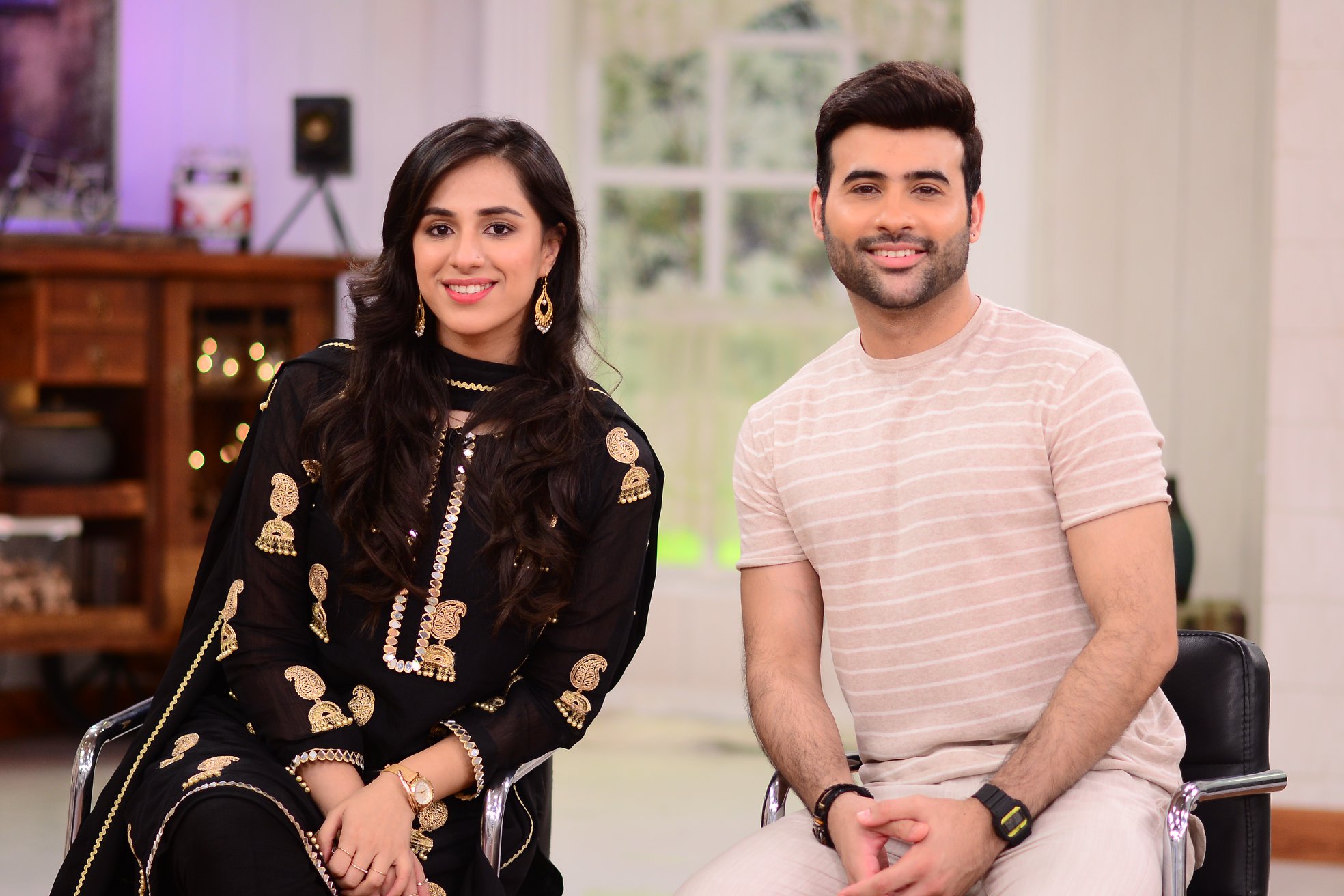 Faizan Sheikh with Wife Maham Amir in Good Morning Pakistan