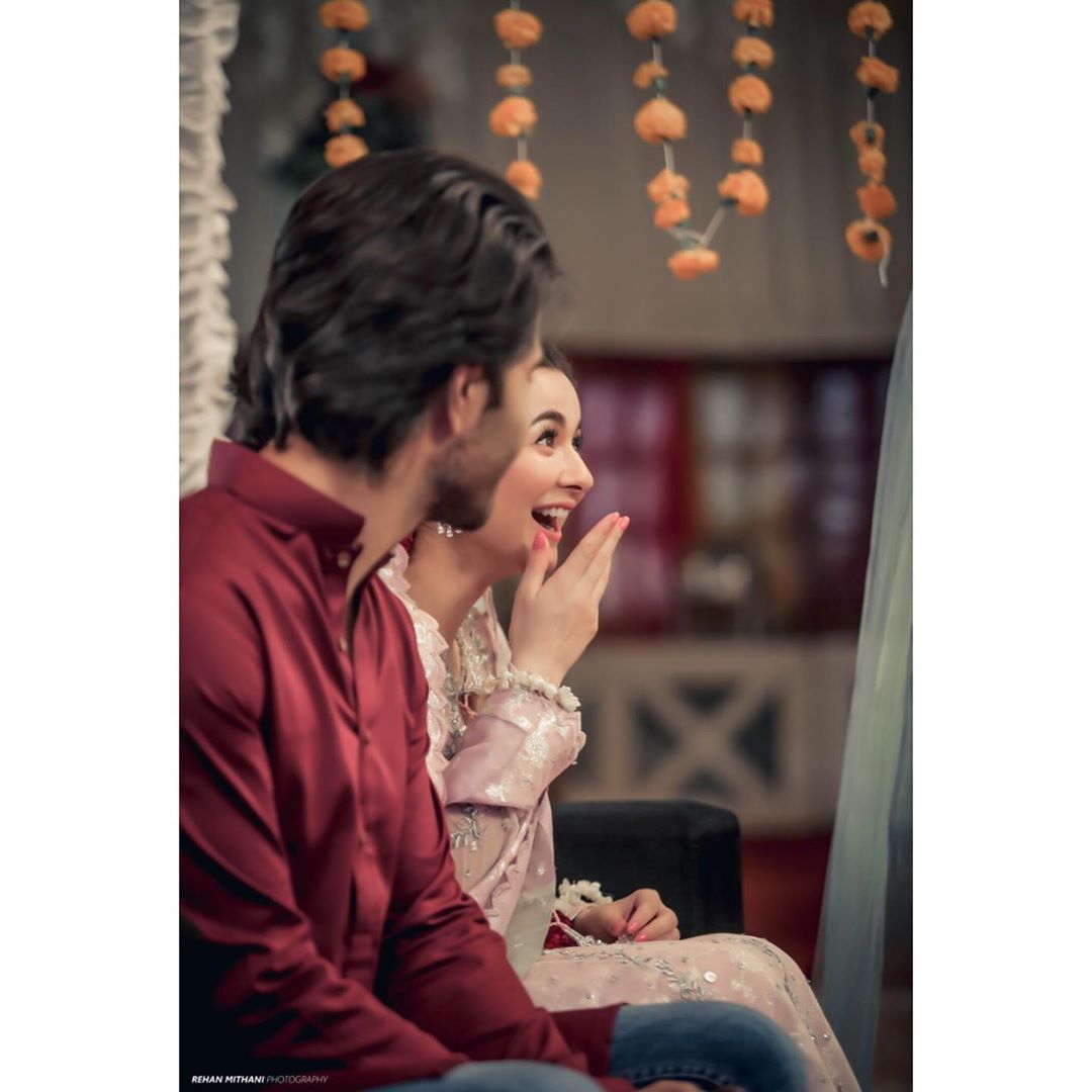 Hania Amir and Feroze Khan Beautiful Clicks from Shoot of Drama Ishqiya