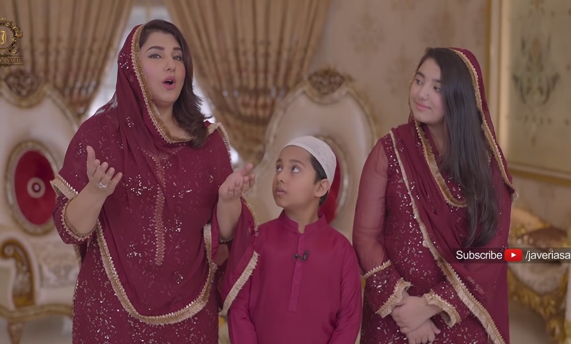 Javeria Saud Pictures with Kids From Ramazan Transmission