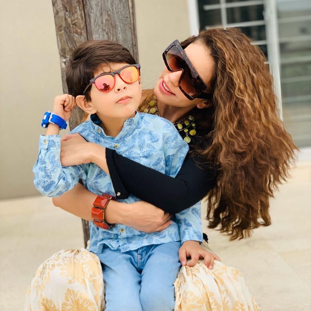 Sadia Faisal Beautiful Latest Pictures with Her Son