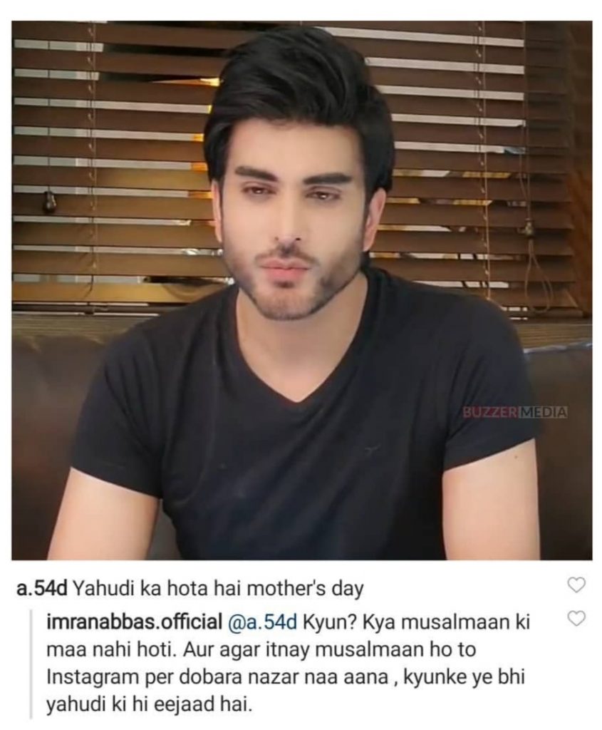 Imran Abbas Gave a Fitting Reply To Hater