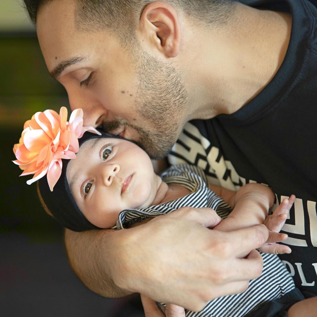 Sham Idrees with Wife Froggy and New Born Baby Girl