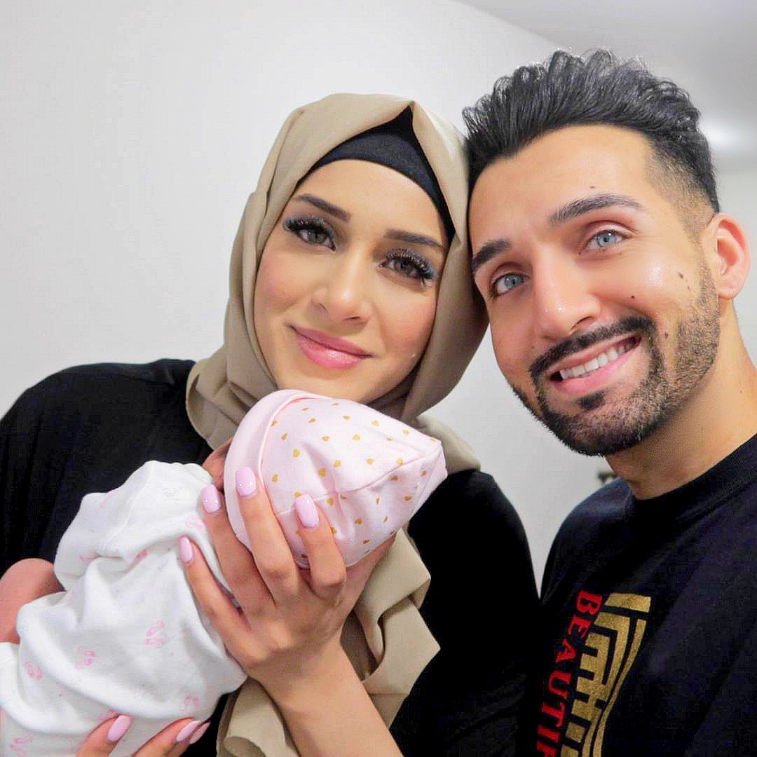 Sham Idrees with Wife Froggy and New Born Baby Girl