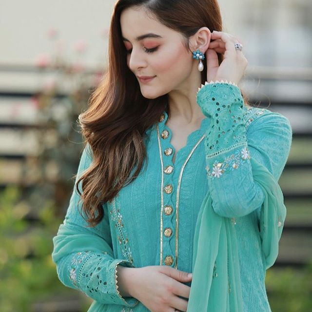 Aiman Khan Looking Gorgeous in Green & Teal Dress