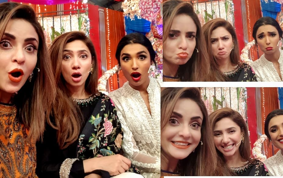 Cute Pictures of Nadia Khan with Friends at Work