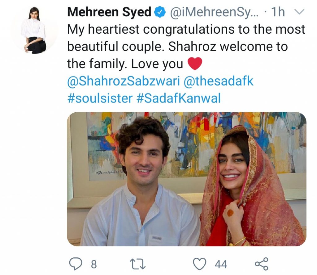 Celebrity Reaction On The Nikkah Of Shahroz And Sadaf