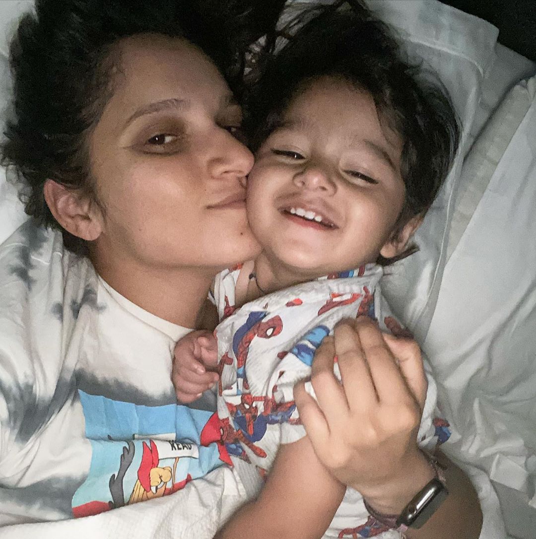 Sania Mirza Latest Clicks with her Son Izhaan Mirza Malik