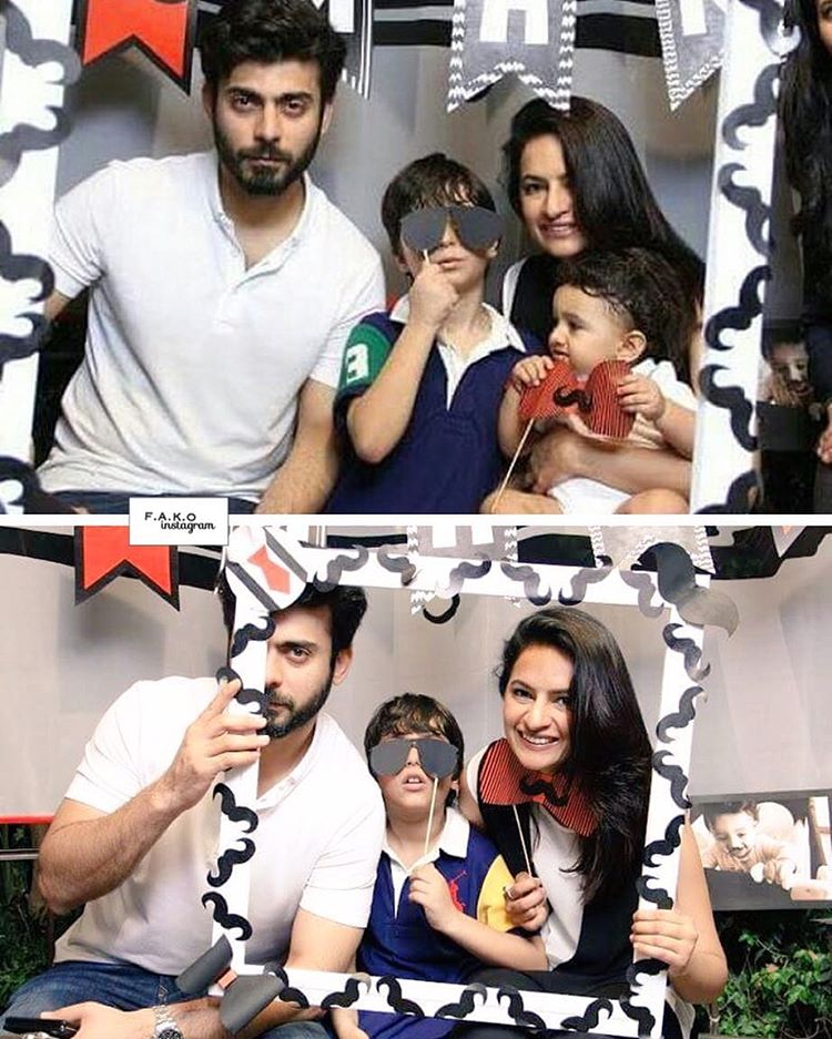 Fawad Khan Latest Clicks with his Wife and Kids