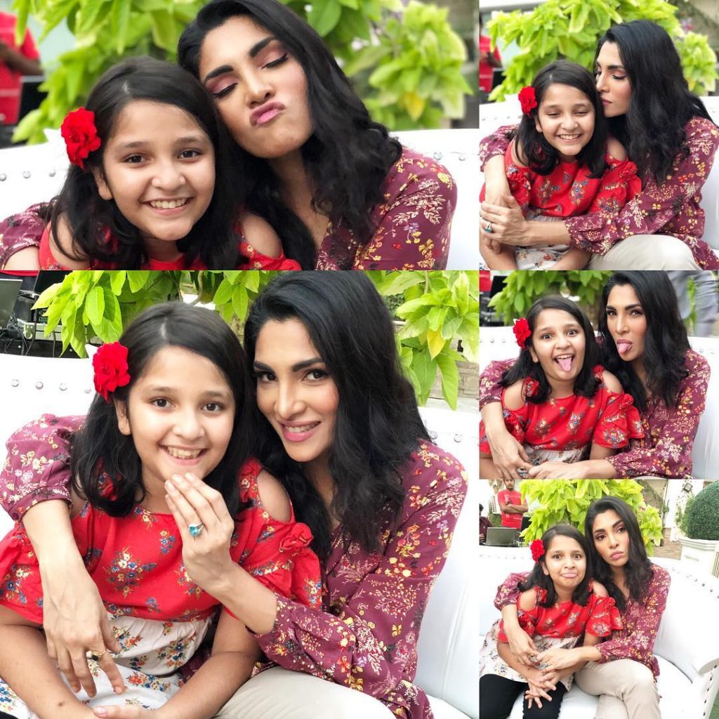 Cute Family Pictures of Actress Zhalay Sarhadi with Husband and Daughter