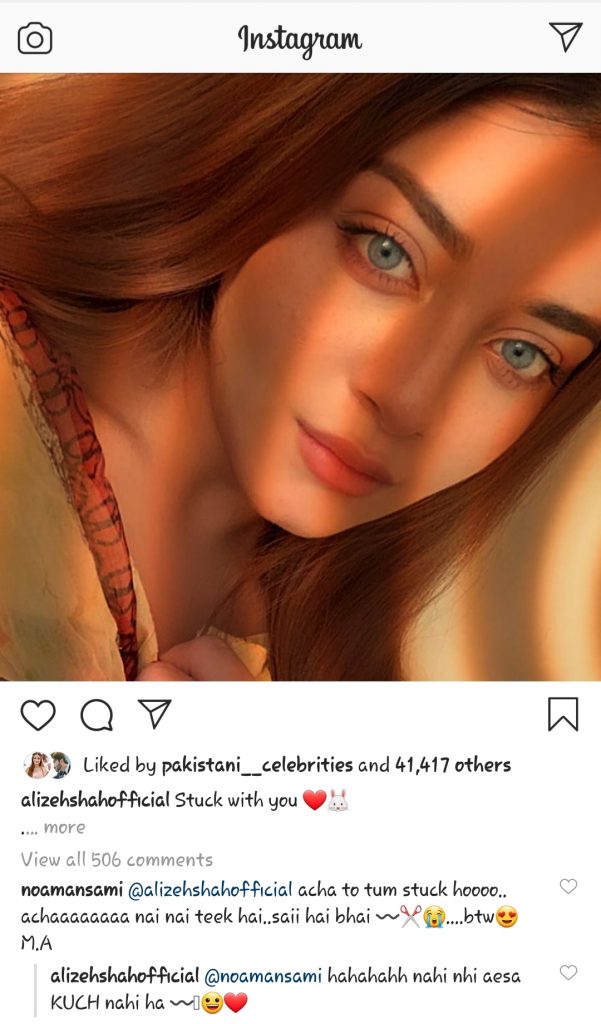 Alizeh Shah & Noaman Sami Indulge In Fun Banter On Social Media