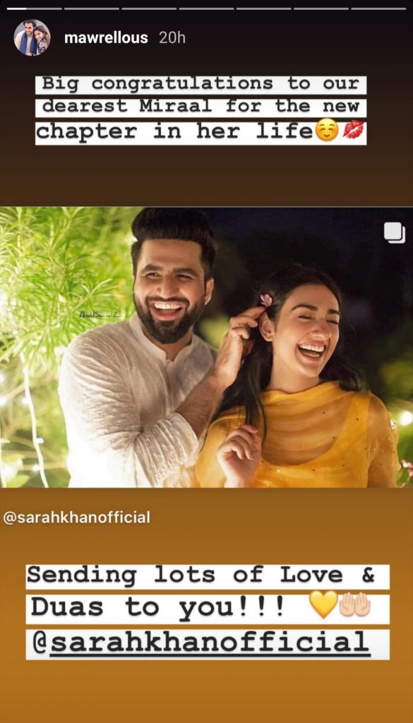 Celebrities Congratulating Sarah Khan On Her Wedding