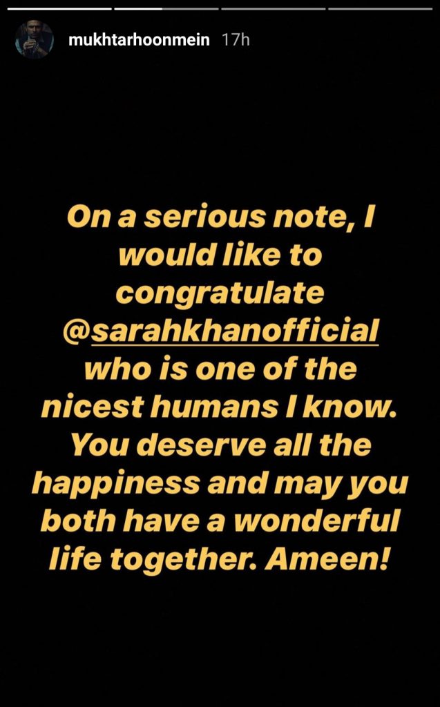 Celebrities Congratulating Sarah Khan On Her Wedding