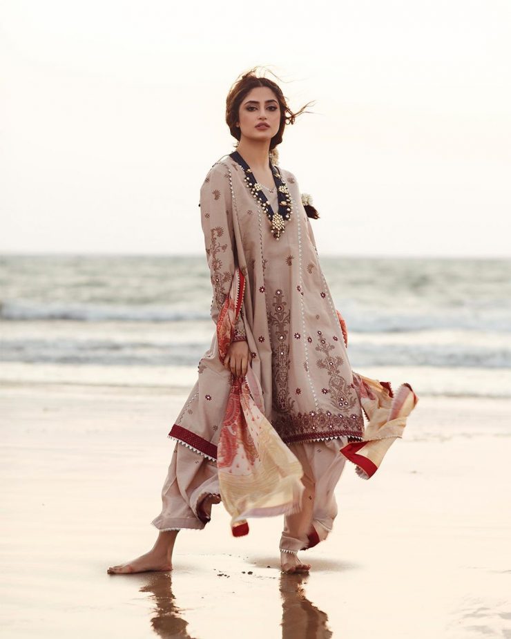 Sajal Ali Latest Beautiful Photo Shoot for Qalamkar | Reviewit.pk