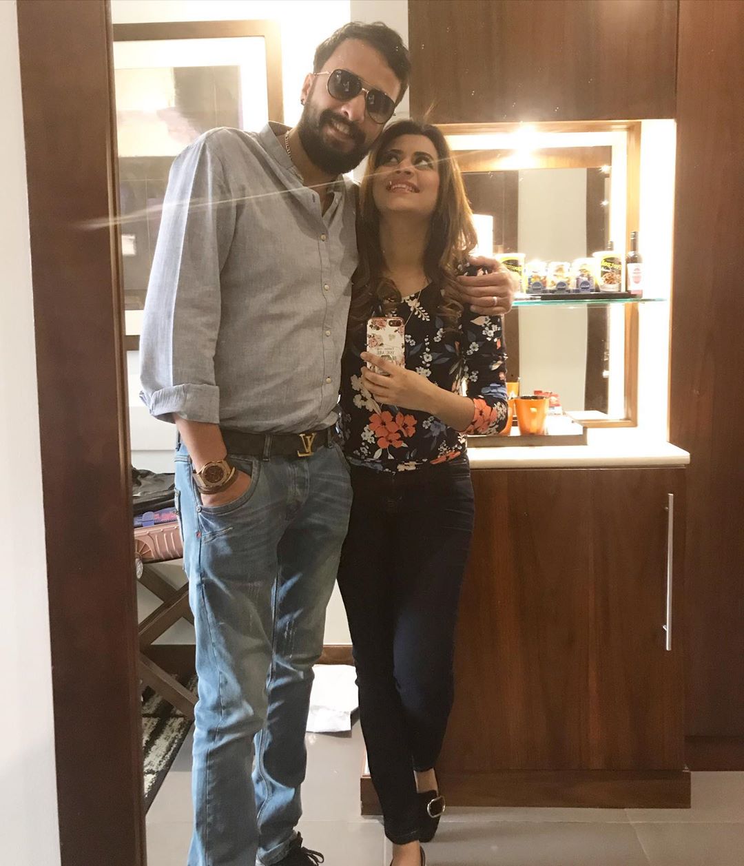 Actress Benita David Clicks with her Husband and Son