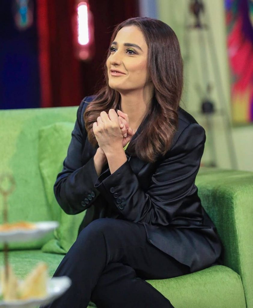 Momal Sheikh Clicks From The Set Of Bol Nights With Ahsan Khan