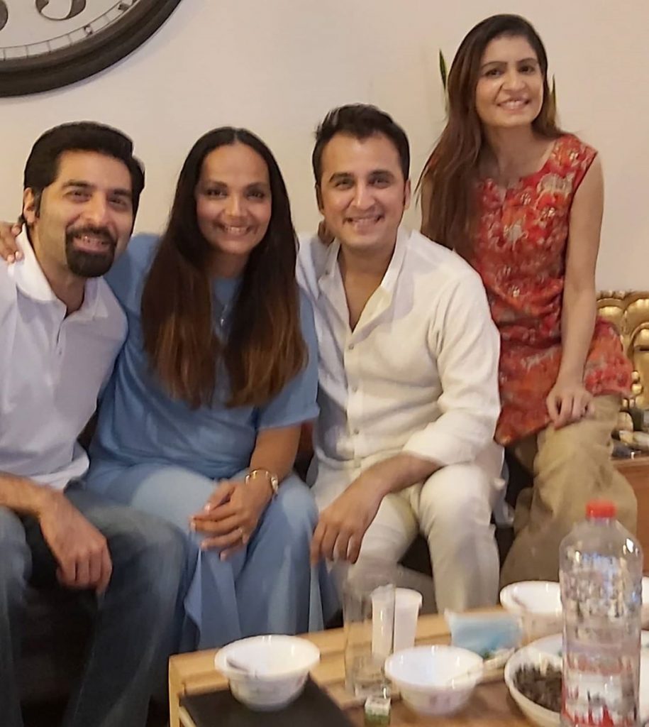 Recent Clicks Of Aamina Sheikh With Husband From Feast At Friend's House