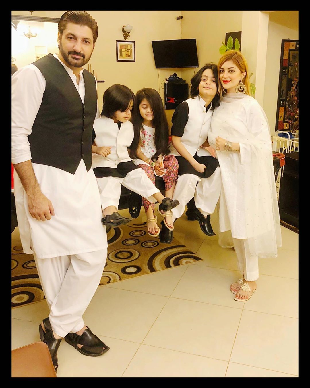 Syed Jibran with Wife Afifa Jibran and Kids on Eid