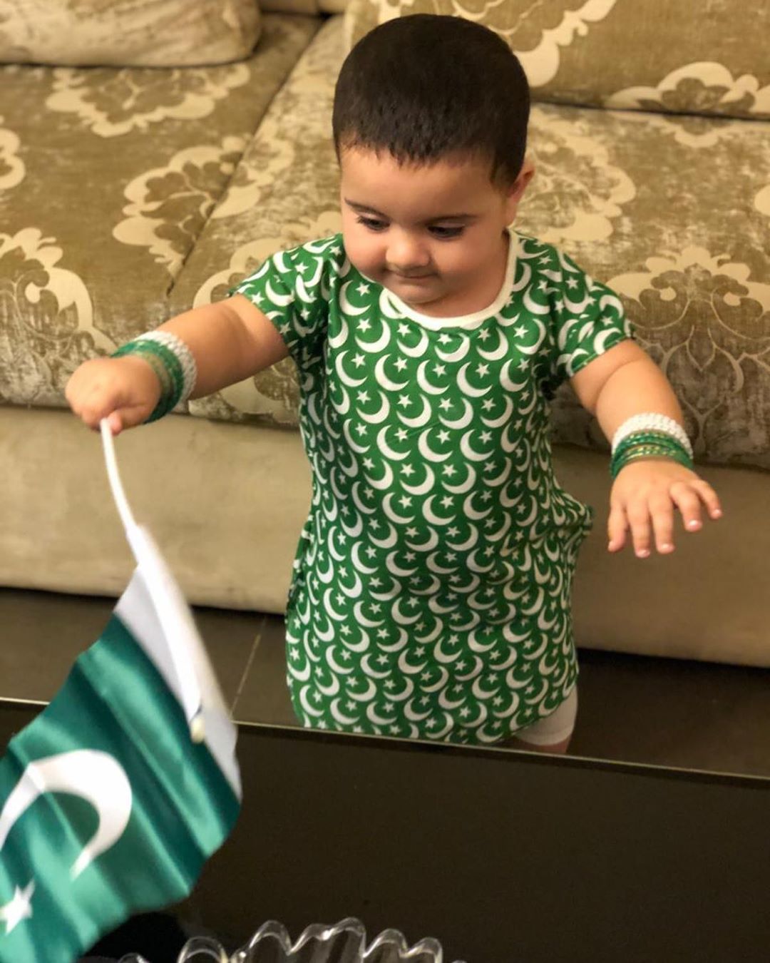 Aiman Khan Daughter Amal Muneeb Celebrating her First Independence Day