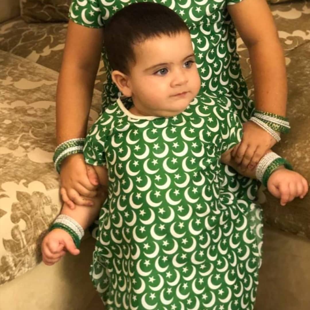 Aiman Khan Daughter Amal Muneeb Celebrating her First Independence Day