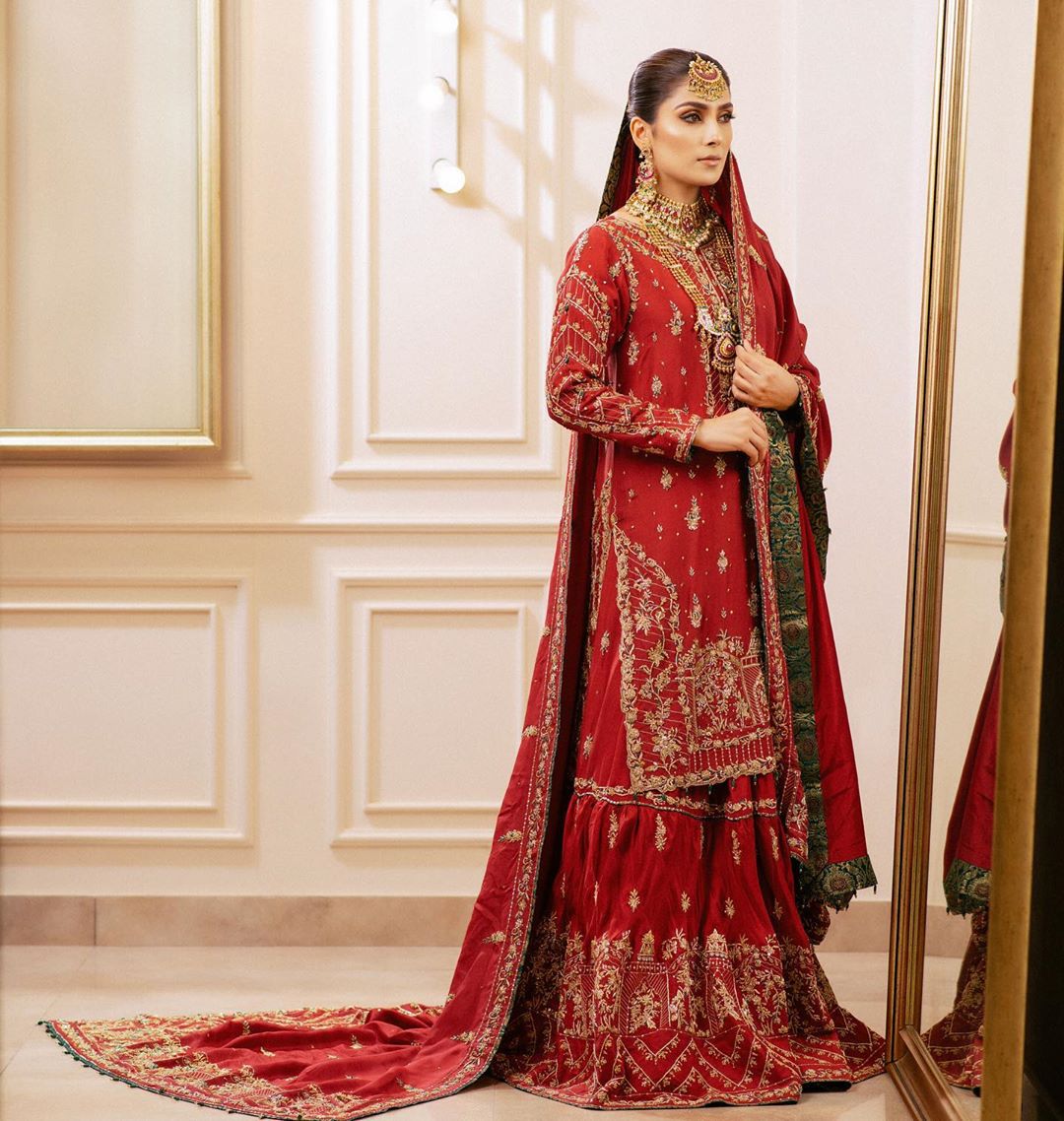 Beautiful Ayeza Khan Bridal Shoot for Bridal Couture "Zehnaseeb" by Zaaviay