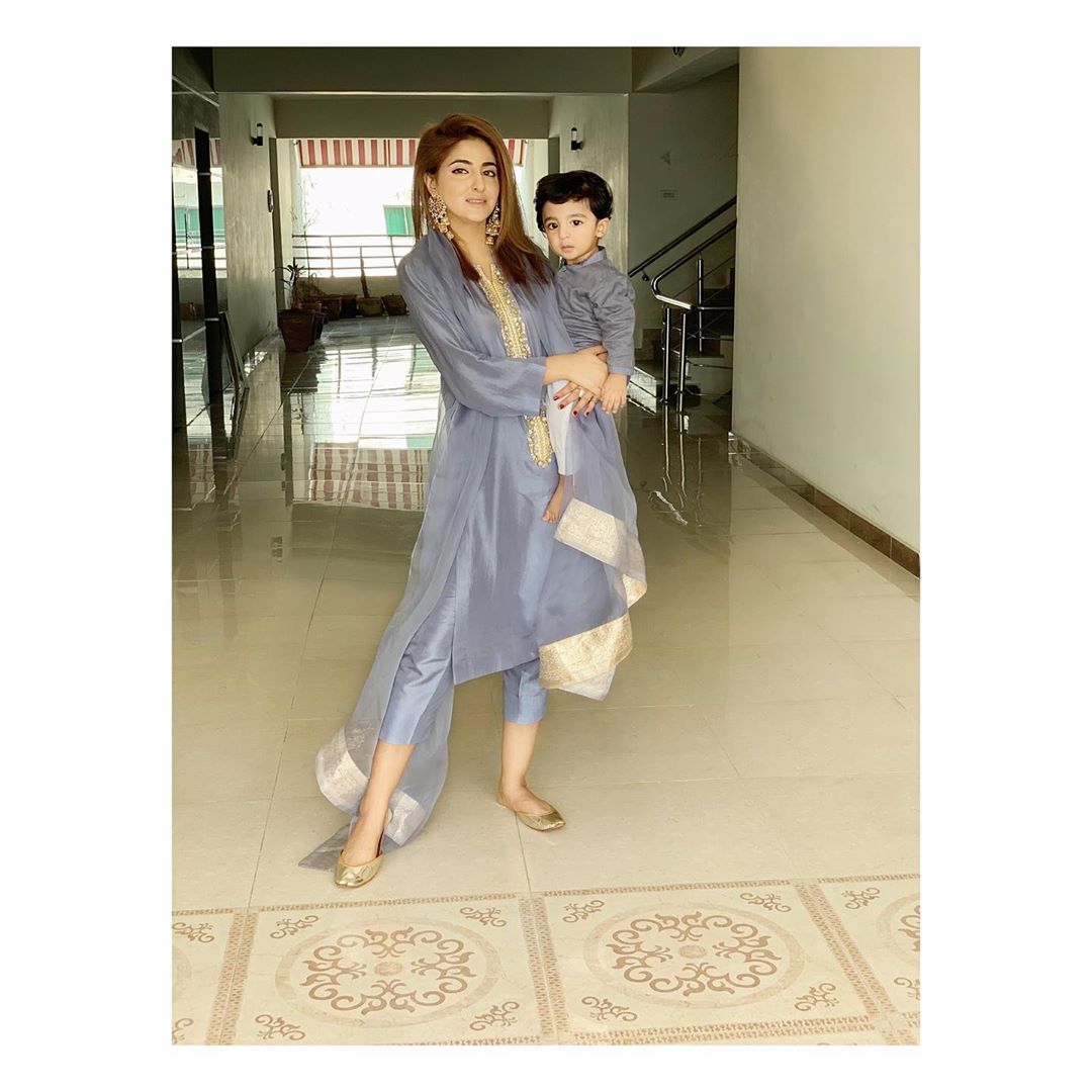 Actress Fatima Sohail Eid Pictures with her Son