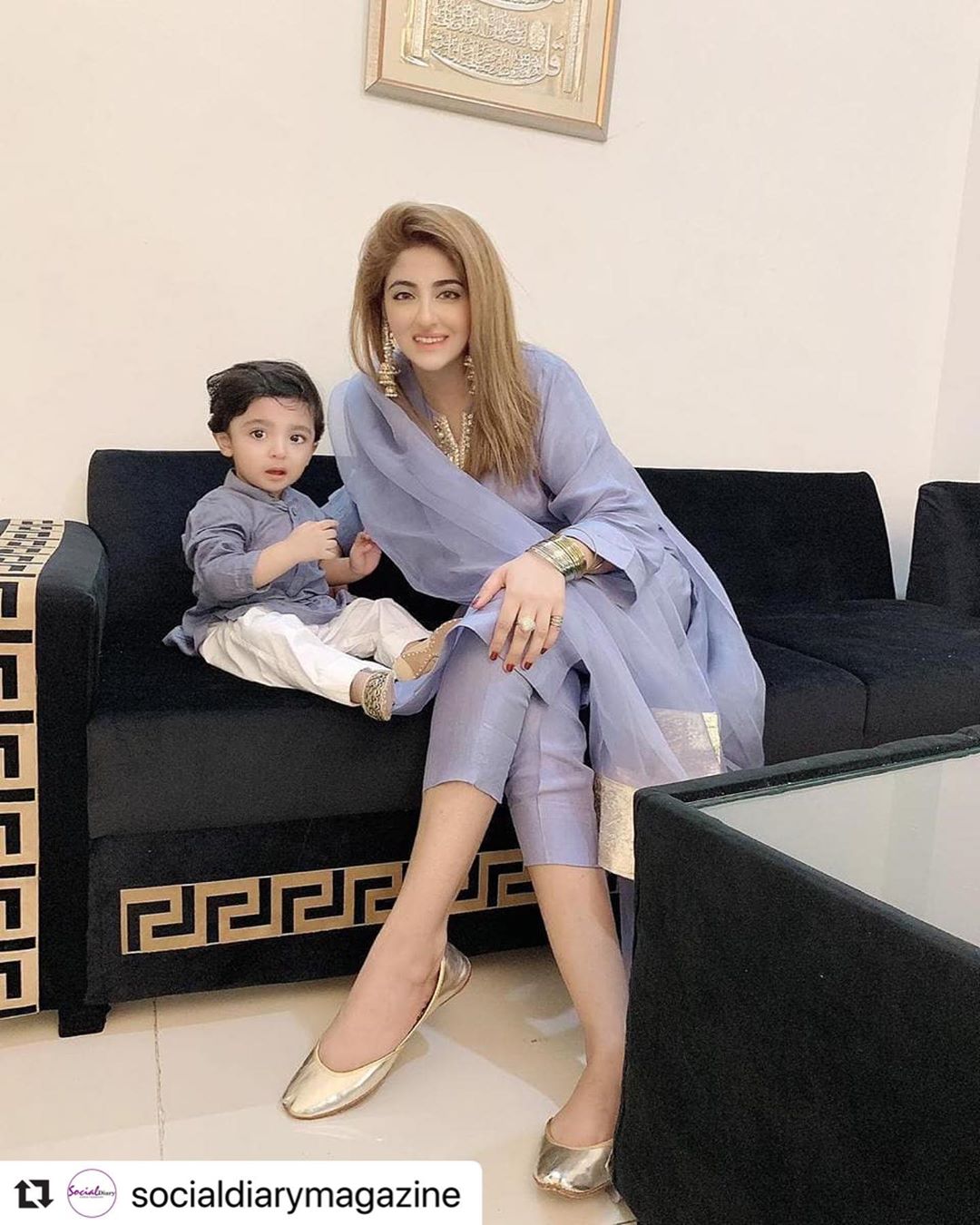 Actress Fatima Sohail Eid Pictures with her Son