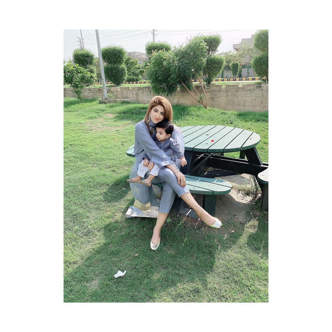 Actress Fatima Sohail Eid Pictures with her Son