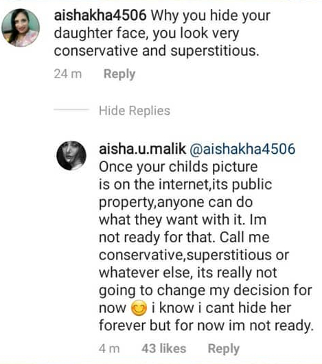 Here Is Why Aisha Khan Hides Her Baby's Face