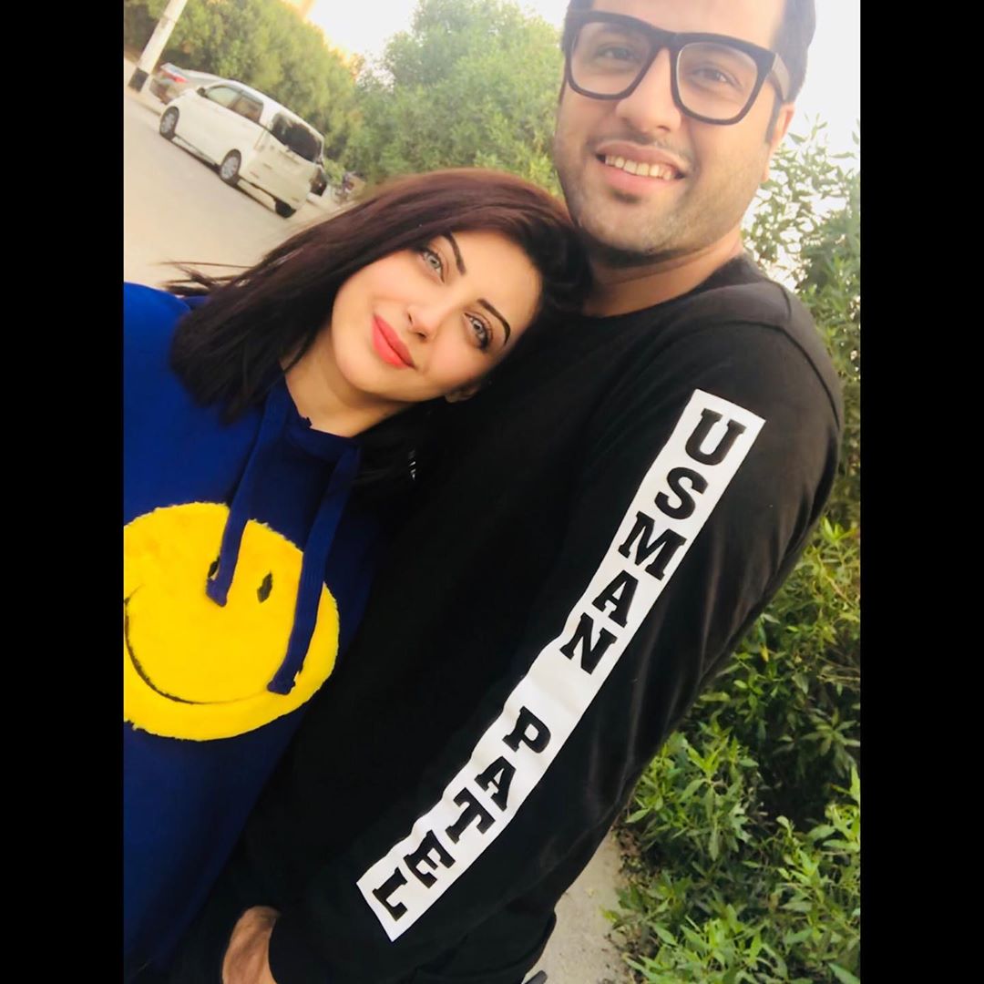 Actress Moomal Khalid with her Husband and New Born Baby