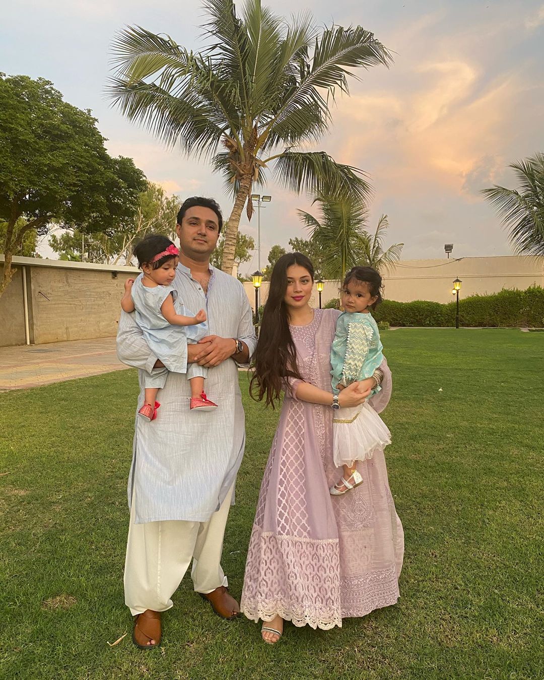 Sidra Batool Beautiful Pictures with Husband and Kids