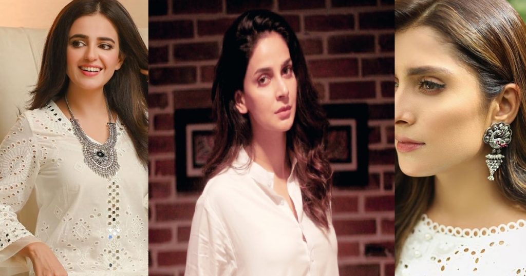 Adorable Pakistani Actresses Wear White Elegantly