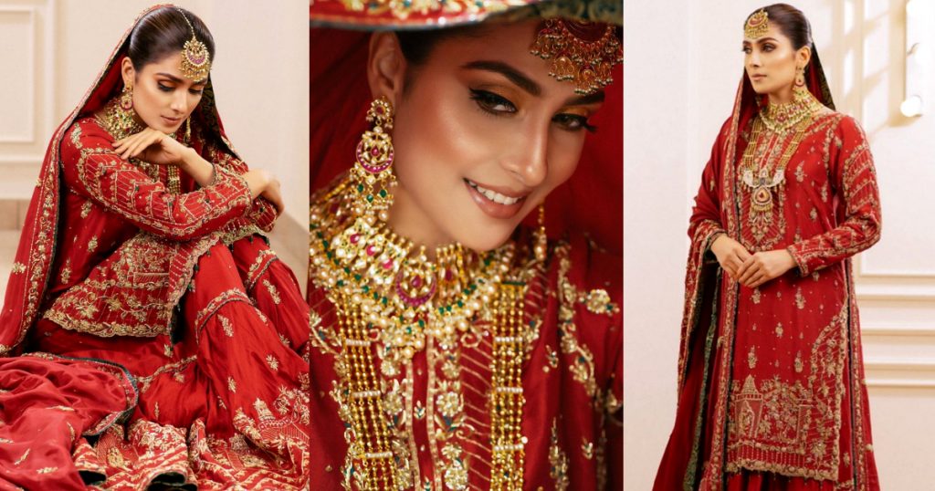 Beautiful Ayeza Khan Bridal Shoot for Bridal Couture "Zehnaseeb" by Zaaviay