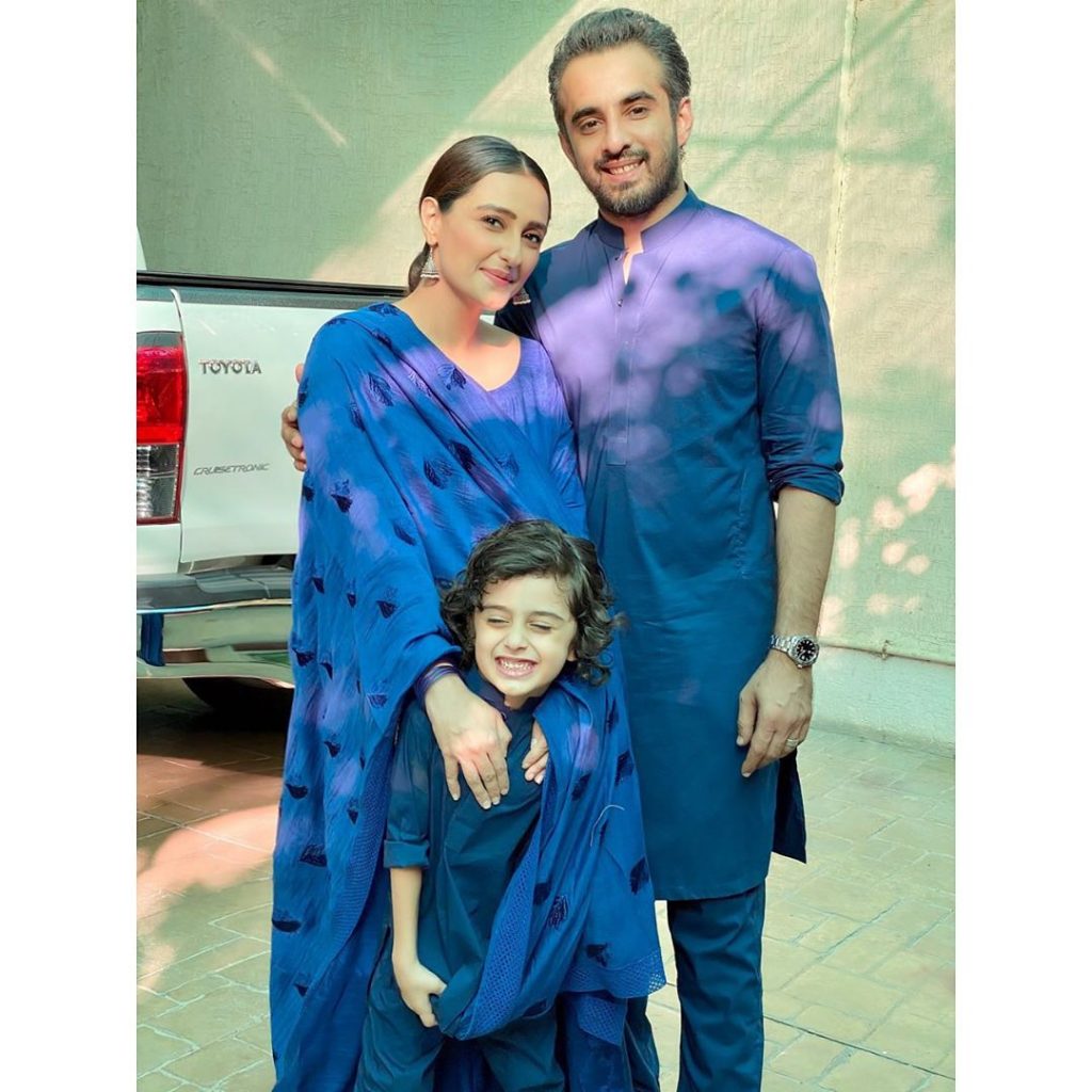 Exquisite Pictures of Momal Sheikh with Husband and Son