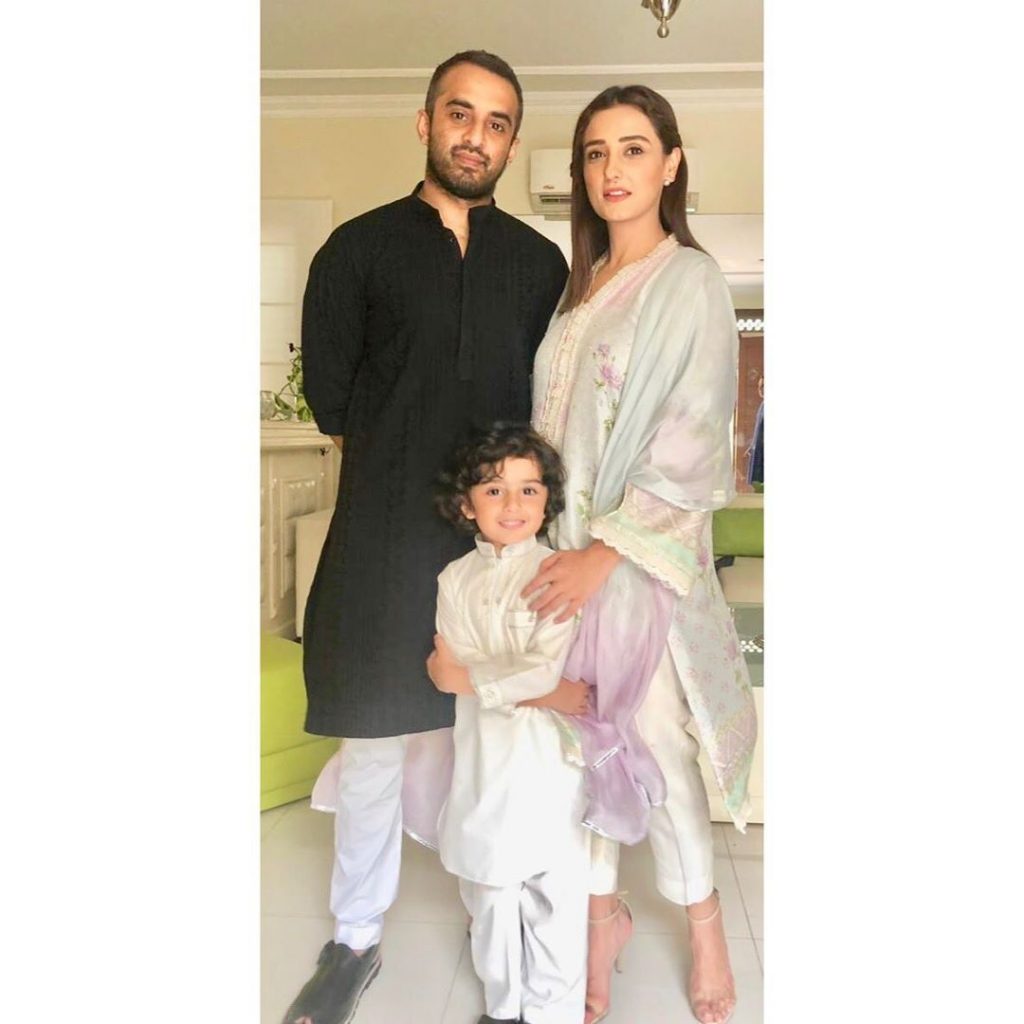 Exquisite Pictures of Momal Sheikh with Husband and Son